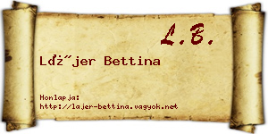 Lájer Bettina névjegykártya